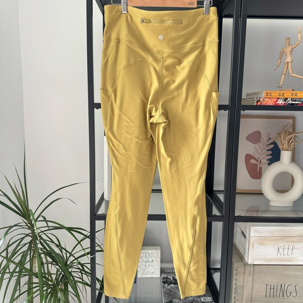 Lululemon Flurry Up Grape Leaf Yellow Super High Rise Tight 28” Women’s Size 12 - Picture 3 of 10